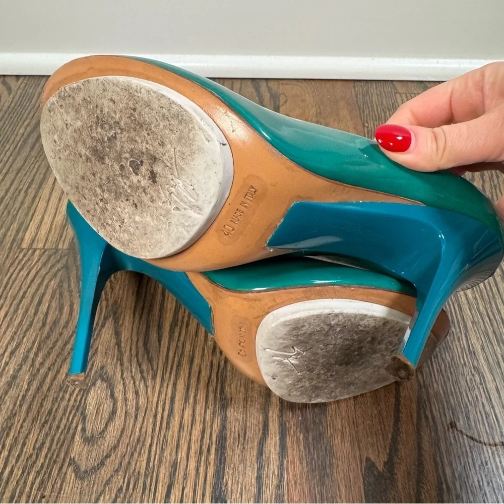 Giuseppe Zanotti Basic Platform Turquoise Pumps size 40/10